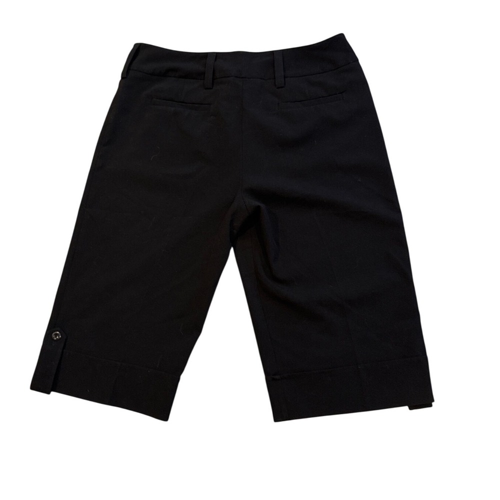 IZ Byer California Black Bermuda Shorts Size 13 Career Cuffed Stretch 00-28T30
